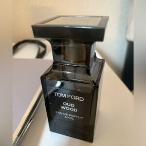 **EMPTY** Tom Ford ‘Oud Wood’ bottle 1.7oz. with box and Tom Ford shopping bag.